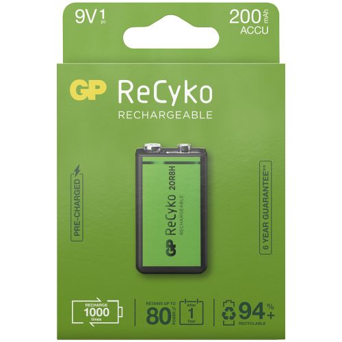 Aku 9v 200mah recyko 1tk