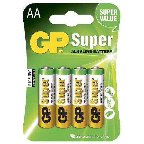 Patarei 1,5V AA/LR6 Super Alkaline 4tk