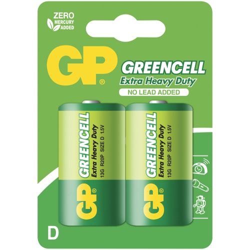 Patarei 1,5V D/R20P Greencell 2tk